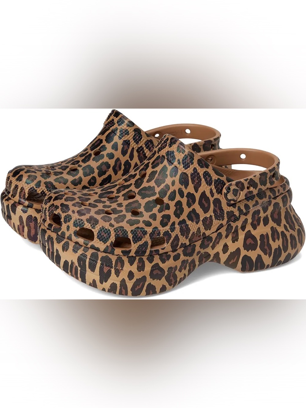 Crocs Classic Bae Clogs in sepia Leopard platform size 10 women’s shoes - Picture 10 of 10